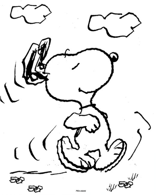 Snoopy en pleine méditation sur son doghouse