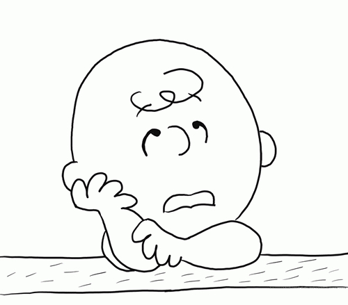 Snoopy en pleine réflexion sur son doghouse