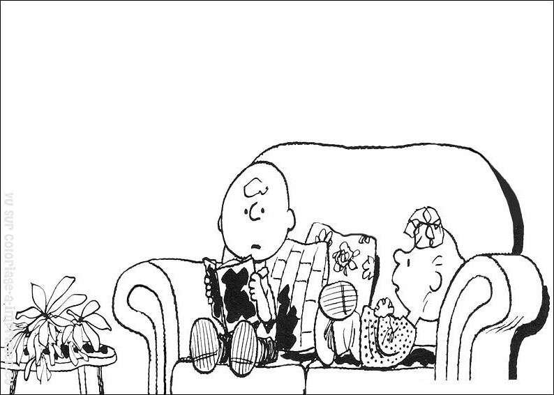 Snoopy et Woodstock se reposent sur une branche d'arbre
