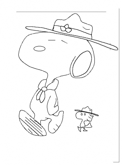 Snoopy et Woodstock se reposent sous un arbre