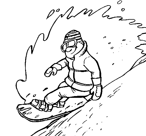 Un snowboarder en action sur une planche à neige dans un paysage enneigé