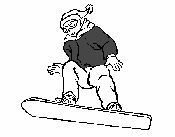 Un snowboarder en pleine action sur une piste enneigée