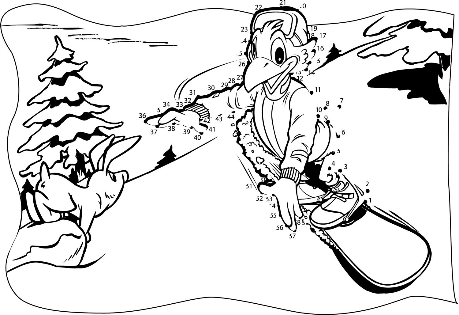 Un jeune snowboardeur en pleine glisse sur une planche à neige