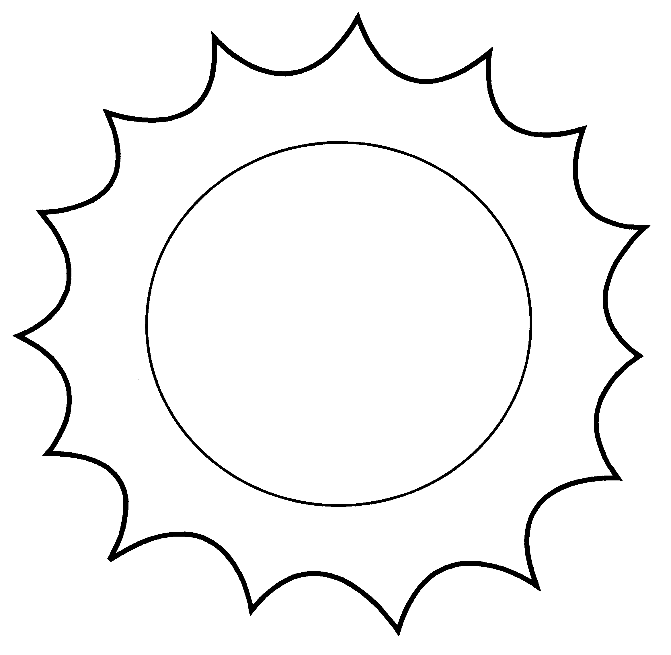 Coloriage d'un soleil souriant entouré de rayons