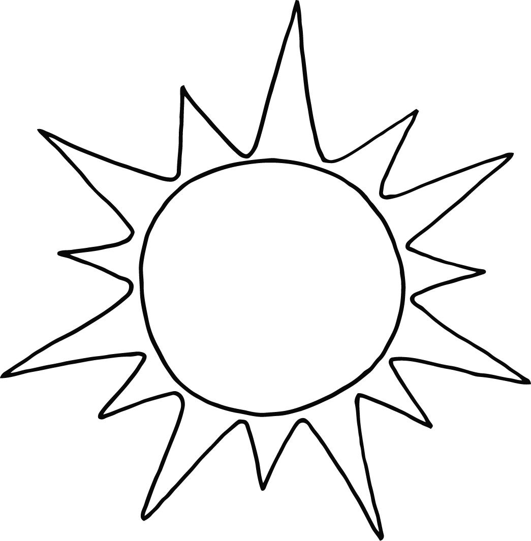Coloriage d'un soleil souriant entouré de rayons