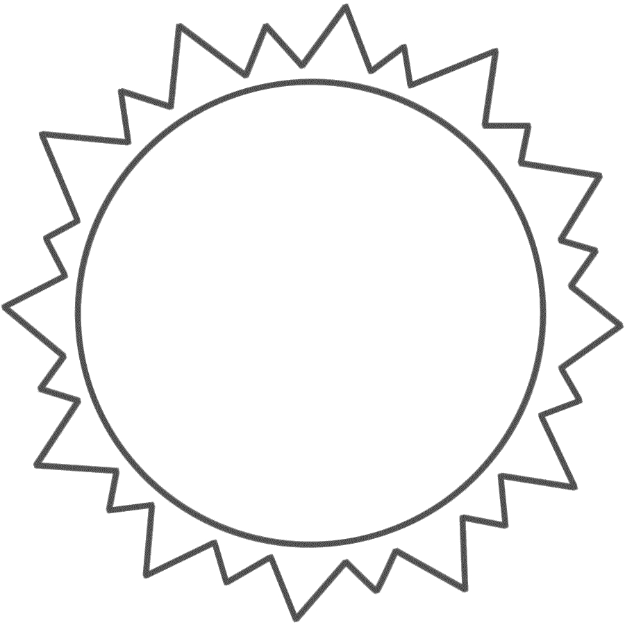 Coloriage d'un soleil souriant avec des rayons éclatants
