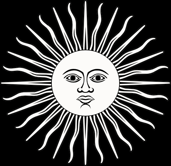 Coloriage d'un soleil souriant entouré de rayons lumineux