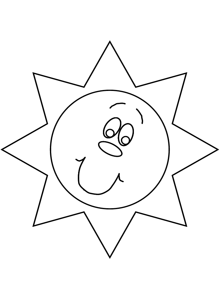 Coloriage d'un soleil souriant entouré de nuages