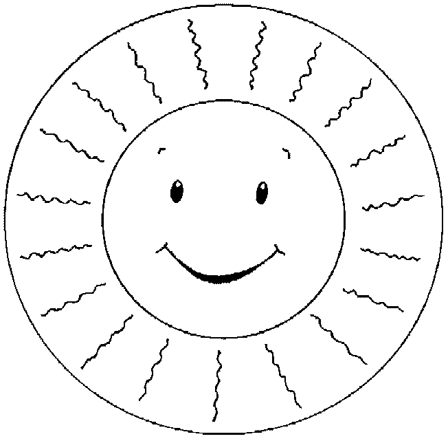 Coloriage d'un soleil radieux entouré de nuages