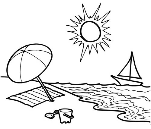 Coloriage d'un soleil souriant rayonnant dans un ciel dégagé