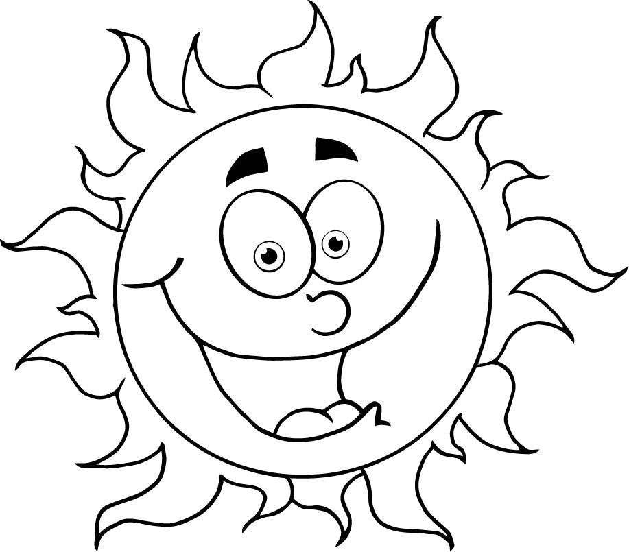 Un soleil souriant entouré de rayons embellis de motifs