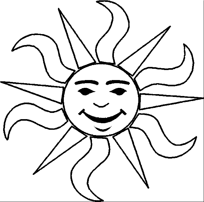 Un soleil souriant entouré de rayons lumineux