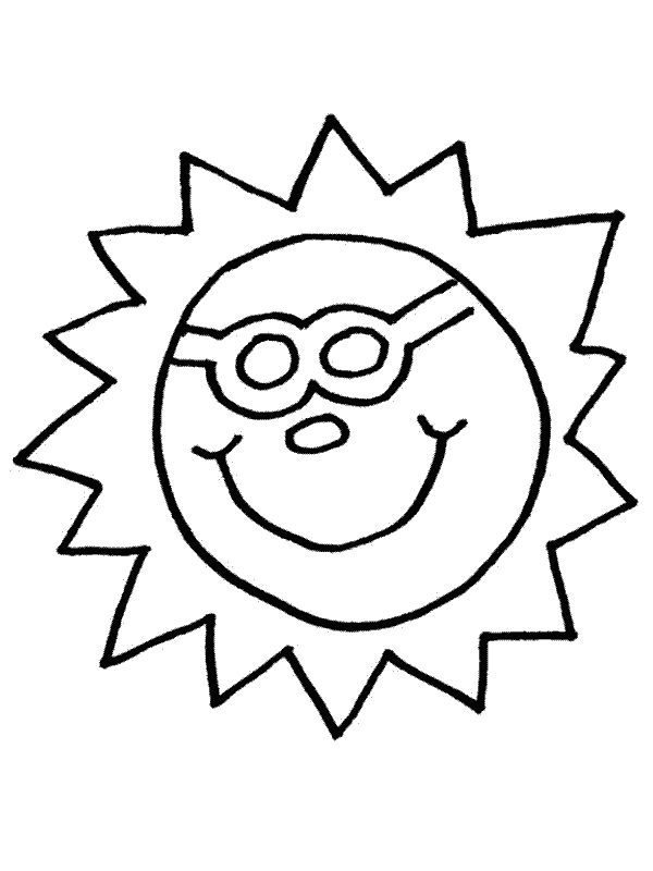 Un soleil souriant entouré de rayons rayonnants
