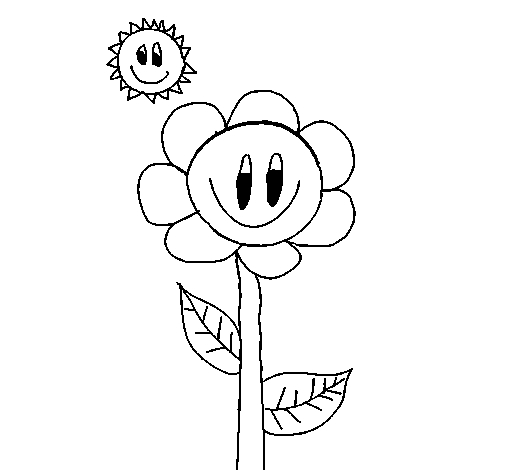 Coloriage d'un soleil souriant entouré de nuages