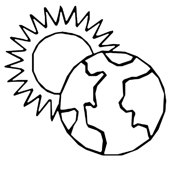 Coloriage d'un soleil souriant avec des rayons détaillés