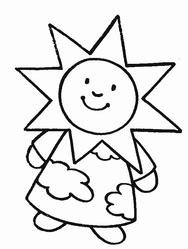 Coloriage d'un soleil joyeux entouré de rayons vivants