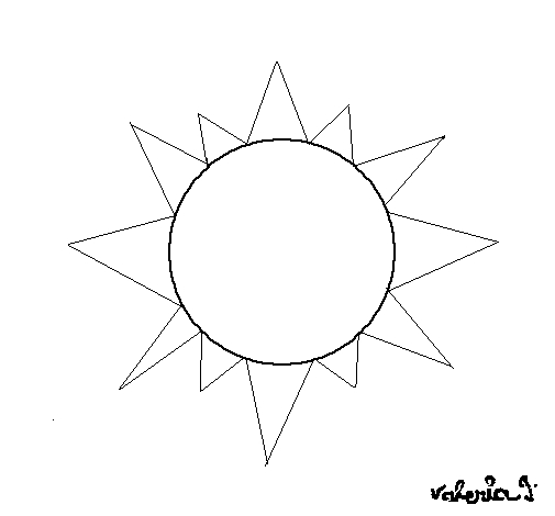 Coloriage d'un soleil souriant entouré de rayons