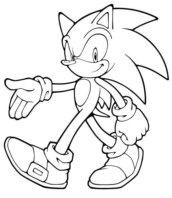 Coloriage de Sonic le hérisson courant dans un paysage dynamique