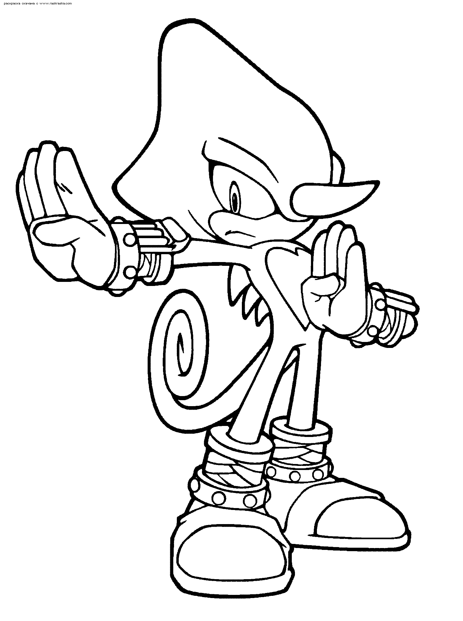 Coloriage de Sonic le Hérisson courant sur un chemin