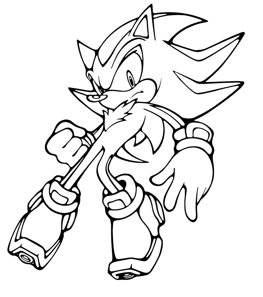Coloriage de Sonic le Hérisson en pleine course