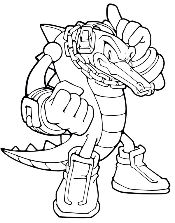 Coloriage de Sonic le Hérisson en pleine course à travers un paysage vibrant