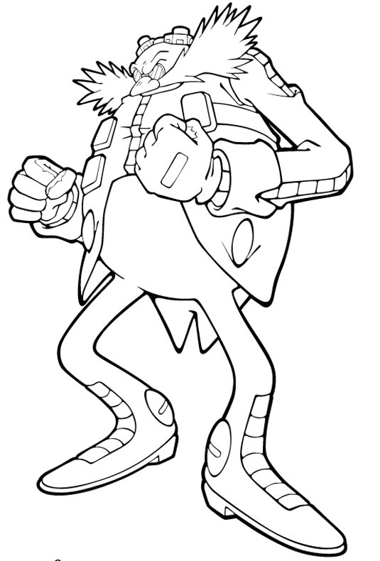 Coloriage de Sonic le Hérisson en pleine course sur un fond simple