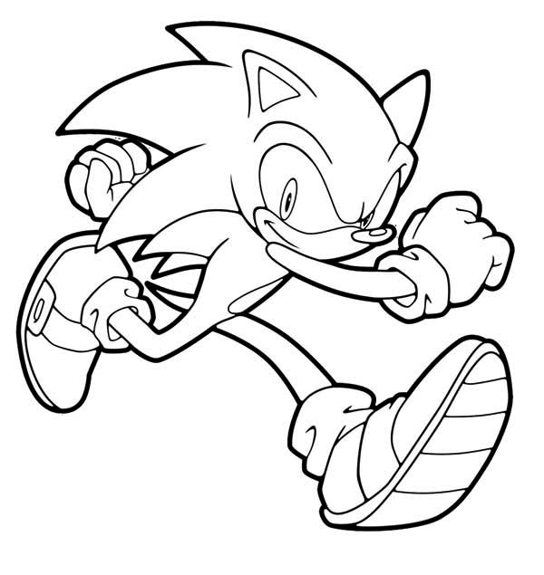 Sonic le hérisson courant à toute vitesse dans son monde coloré