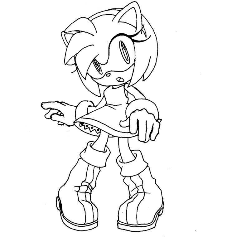 Coloriage de Sonic le hérisson en pleine course