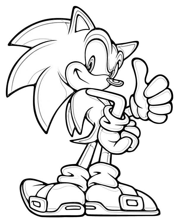 Coloriage de Sonic le hérisson en pleine course
