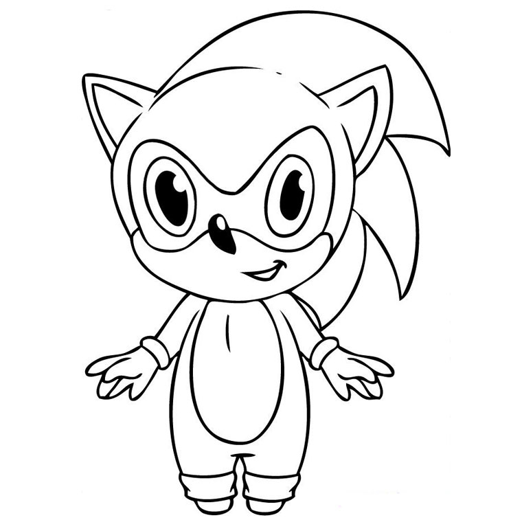 Coloriage de Sonic en pleine course sur un fond dynamique