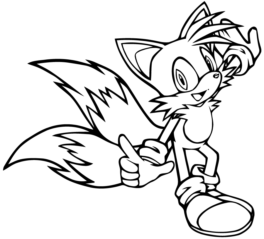 Coloriage de Sonic en pleine course dans un décor dynamique