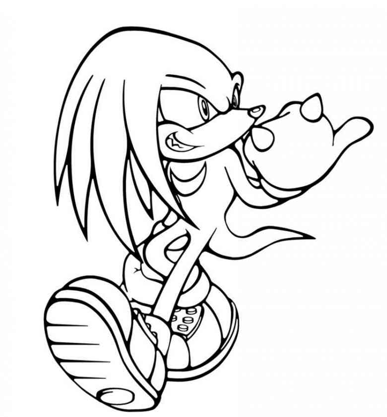 Coloriage de Sonic le hérisson en pleine course dans un décor dynamique
