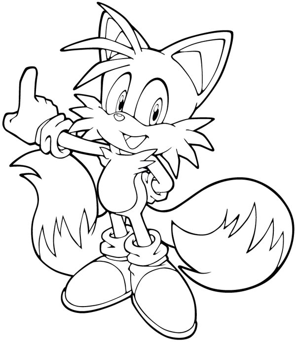Coloriage de Sonic le hérisson en pleine course