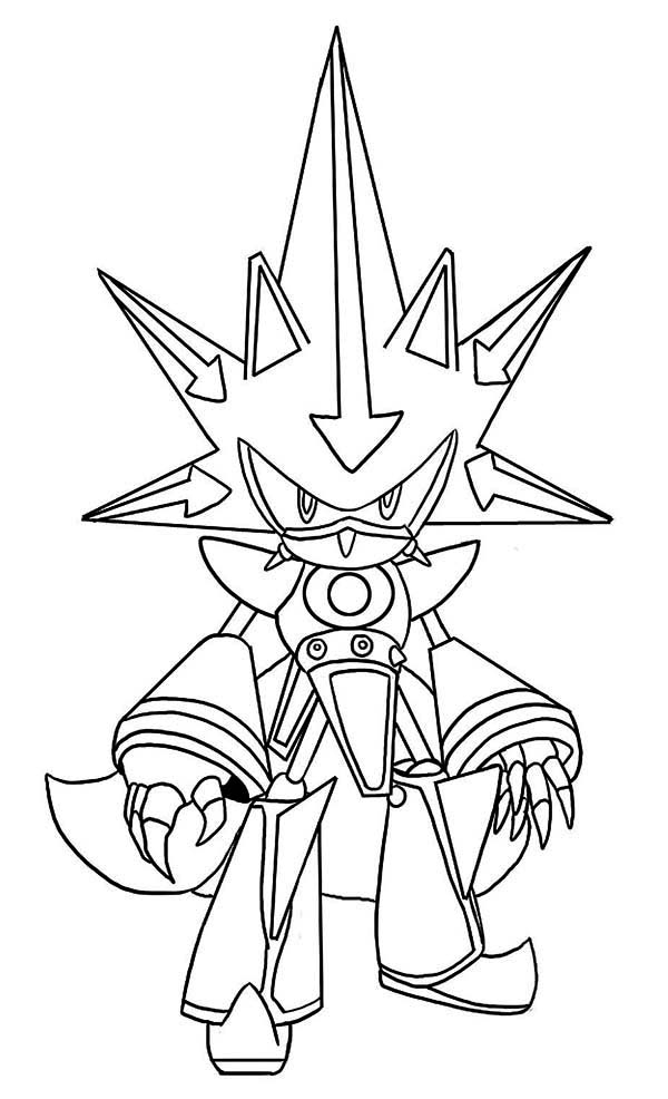 Coloriage de Sonic en pleine course avec son décor emblématique