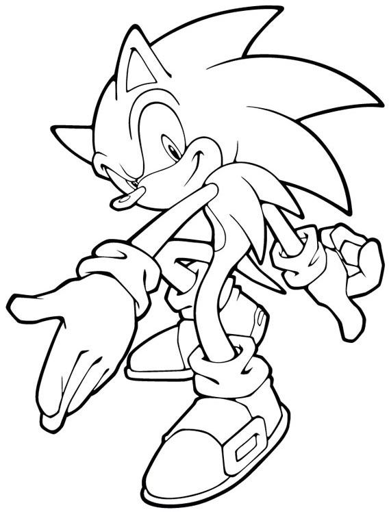 Coloriage de Sonic le Hérisson en pleine course