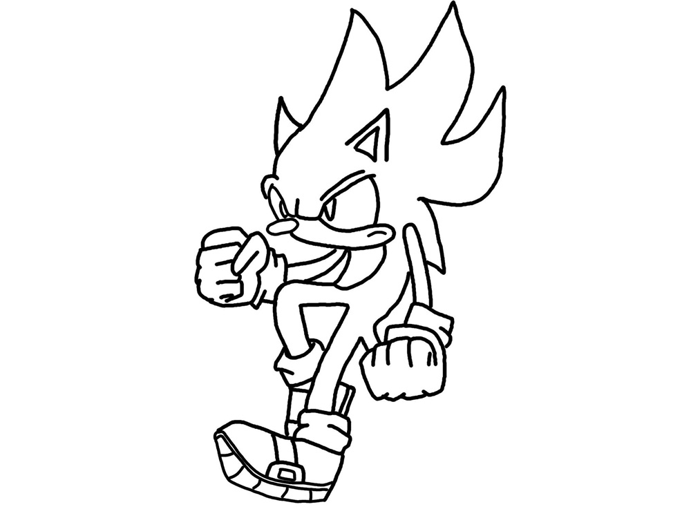 Sonic en pleine course à travers un paysage dynamique