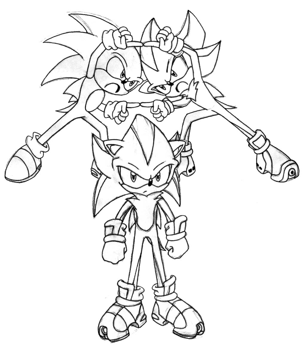 Coloriage de Sonic le Hérisson en pleine course
