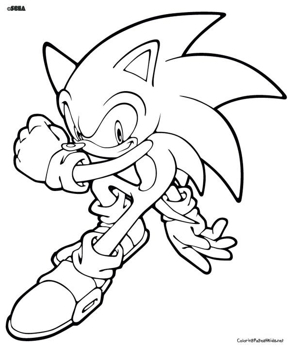 Sonic le hérisson courant à grande vitesse dans la nature