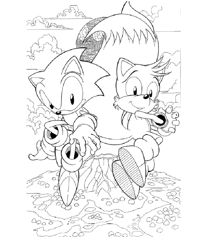Sonic le hérisson en pleine course à travers un paysage dynamique