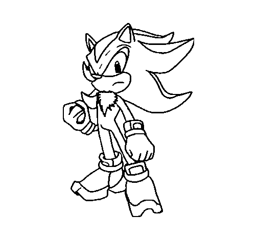 Coloriage de Sonic le Hérisson en pleine course sur un fond dynamique