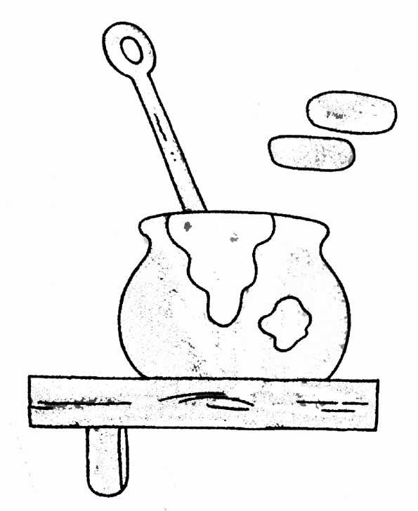 Une sorcière en pleine préparation de potion dans son jardin