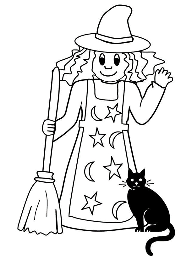 Une sorcière à la recherche d'ingrédients dans la forêt