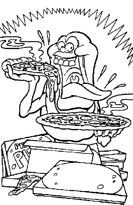 Coloriage des personnages de SOS Fantômes en pleine action