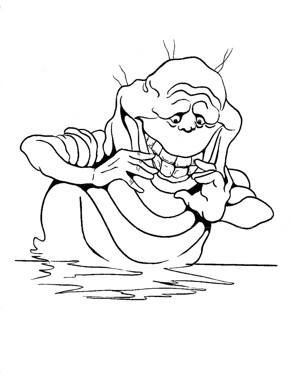 Coloriage de l'équipe des SOS Fantômes dans une scène emblématique