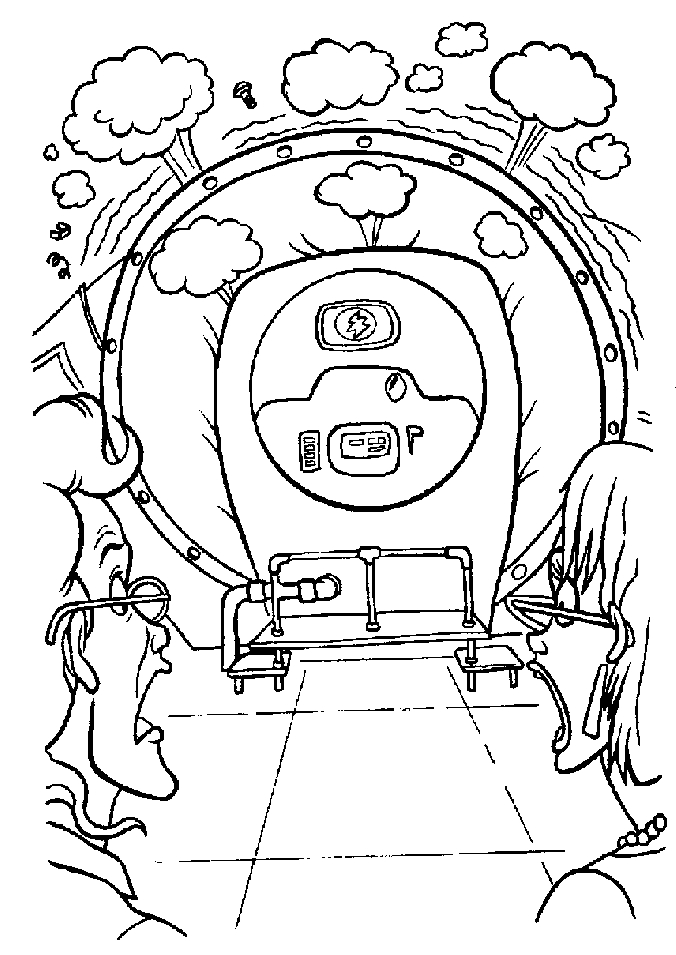 Coloriage de l'équipe des Ghostbusters en action dans un décor urbain