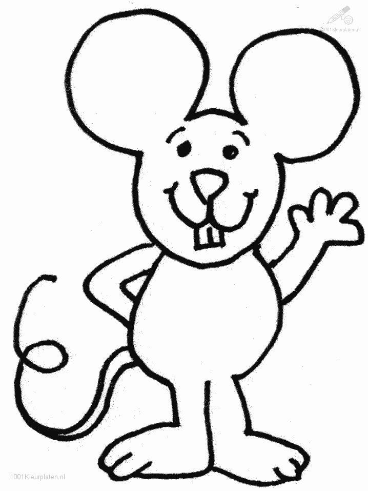 Coloriage d'une souris assise sur une brique avec une fleur