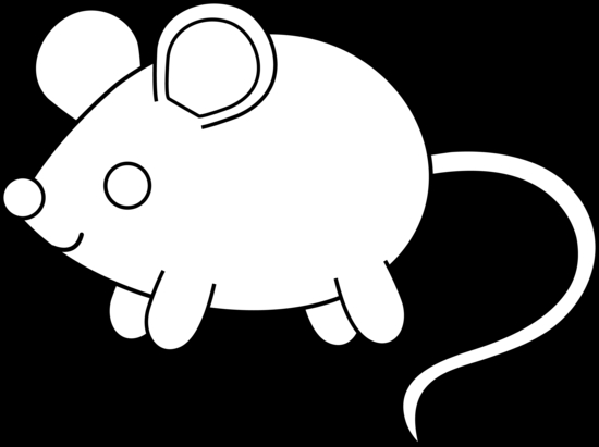 Un dessin de souris espiègle sur un fond simple