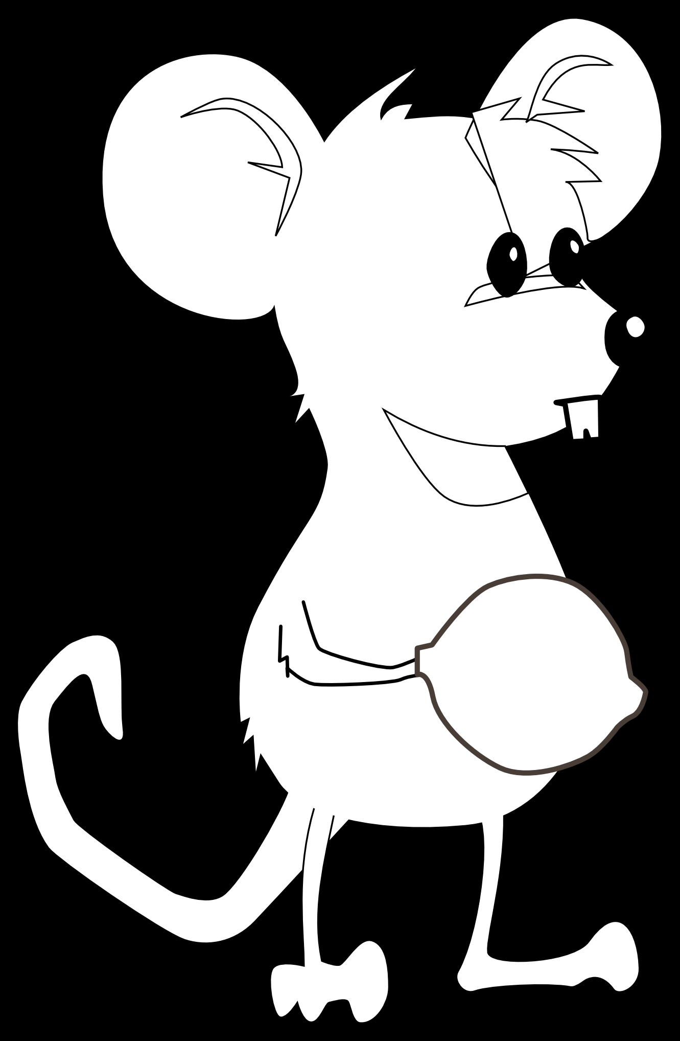 Coloriage d'une souris joyeuse sur un chemin de fleurs