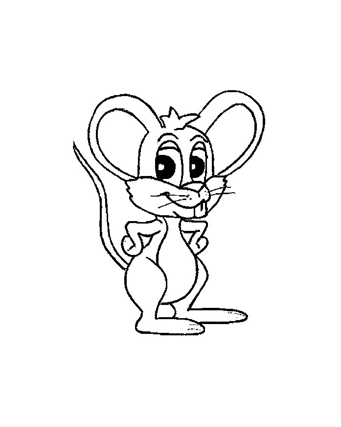 Un dessin de souris espiègle sur un fond simple