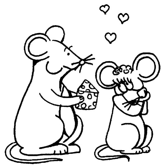 Coloriage d'une souris espiègle dans un environnement naturel